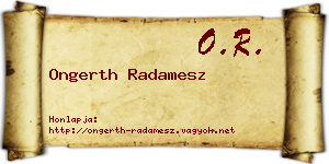 Ongerth Radamesz névjegykártya